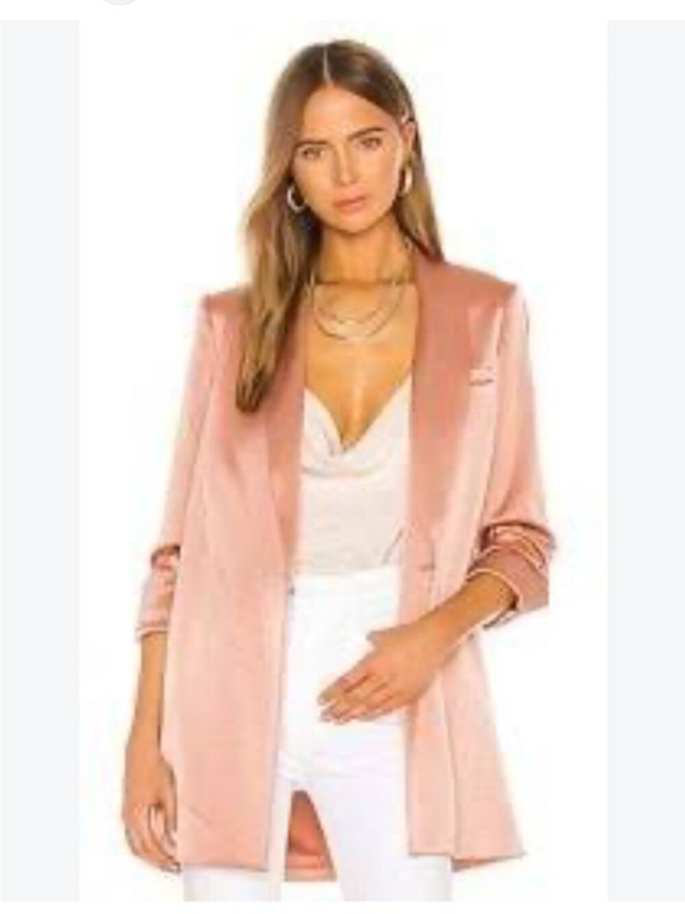 Alice + Olivia Jace Pink Satin Shawl Collar Blazer ASO The Young & Restless Lily